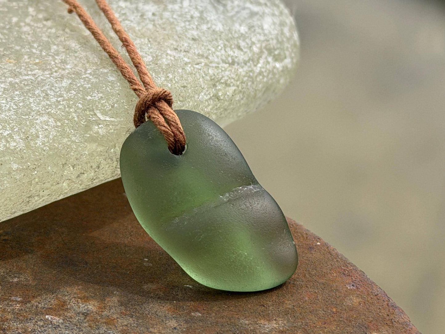 Unisex Cornish sea glass necklace, surf necklace, hippy necklace, gift for him, gift for her, recycled necklace, eco friendly necklace, boho