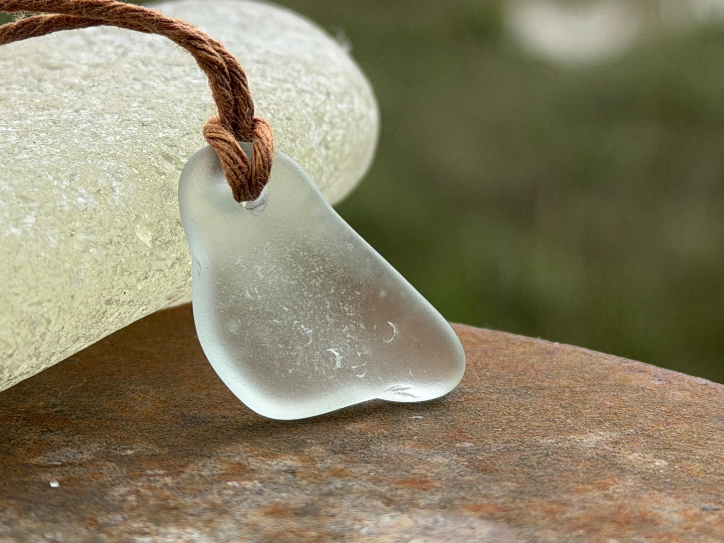Unisex Cornish sea glass necklace, surf necklace, hippy necklace, gift for him, gift for her, recycled necklace, eco friendly necklace, boho