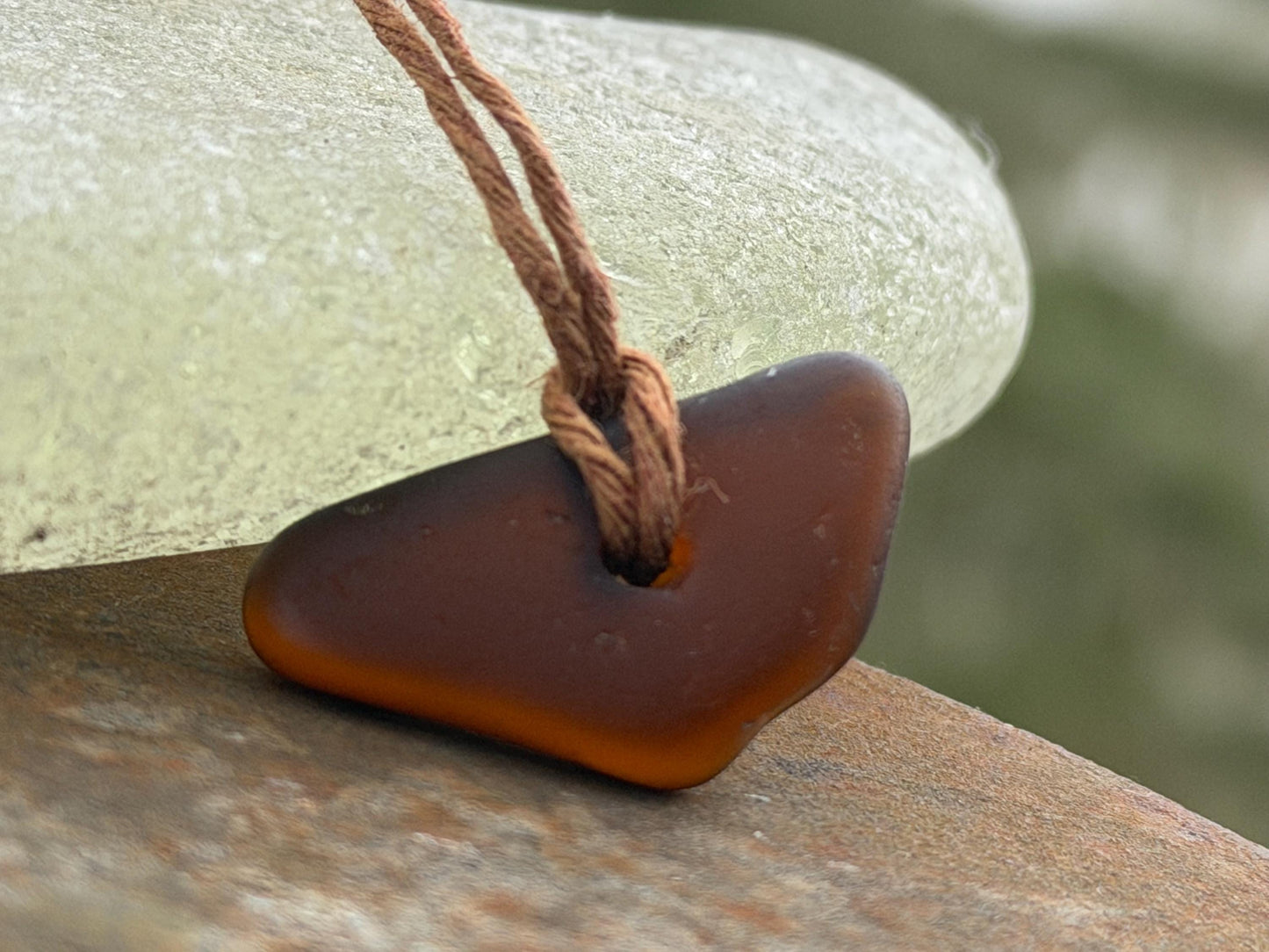 Unisex Cornish sea glass necklace, surf necklace, hippy necklace, gift for him, gift for her, recycled necklace, eco friendly necklace, boho