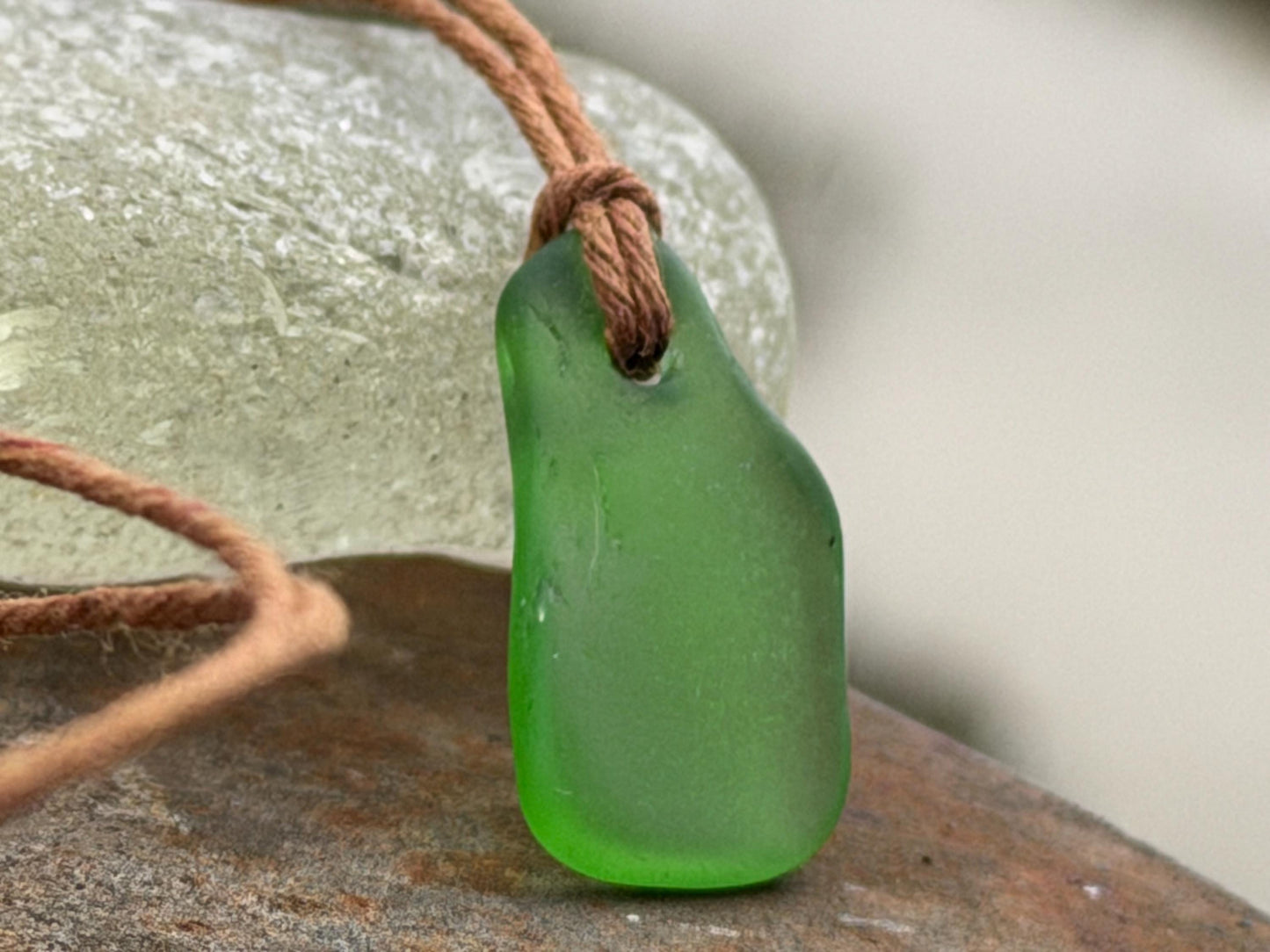 Unisex Cornish sea glass necklace, surf necklace, hippy necklace, gift for him, gift for her, recycled necklace, eco friendly necklace, boho