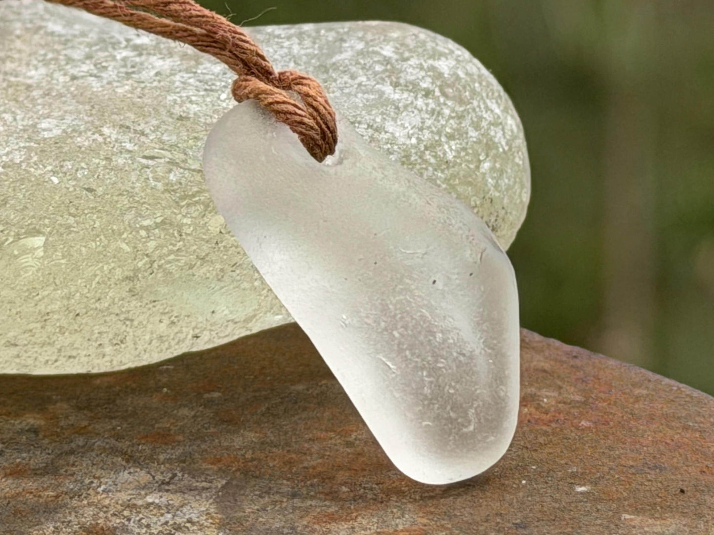 Unisex Cornish sea glass necklace, surf necklace, hippy necklace, gift for him, gift for her, recycled necklace, eco friendly necklace, boho