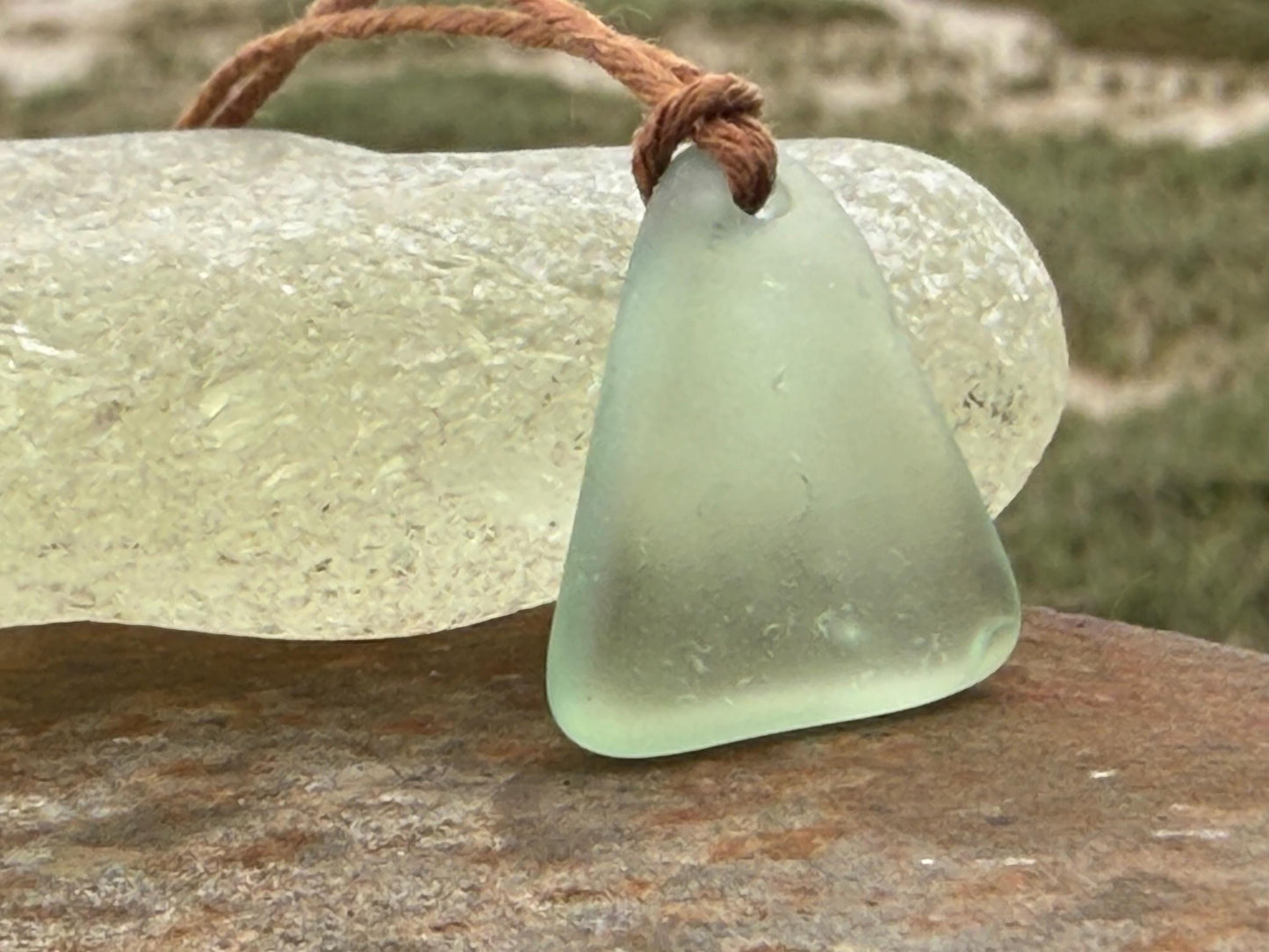 Unisex Cornish sea glass necklace, surf necklace, hippy necklace, gift for him, gift for her, recycled necklace, eco friendly necklace, boho