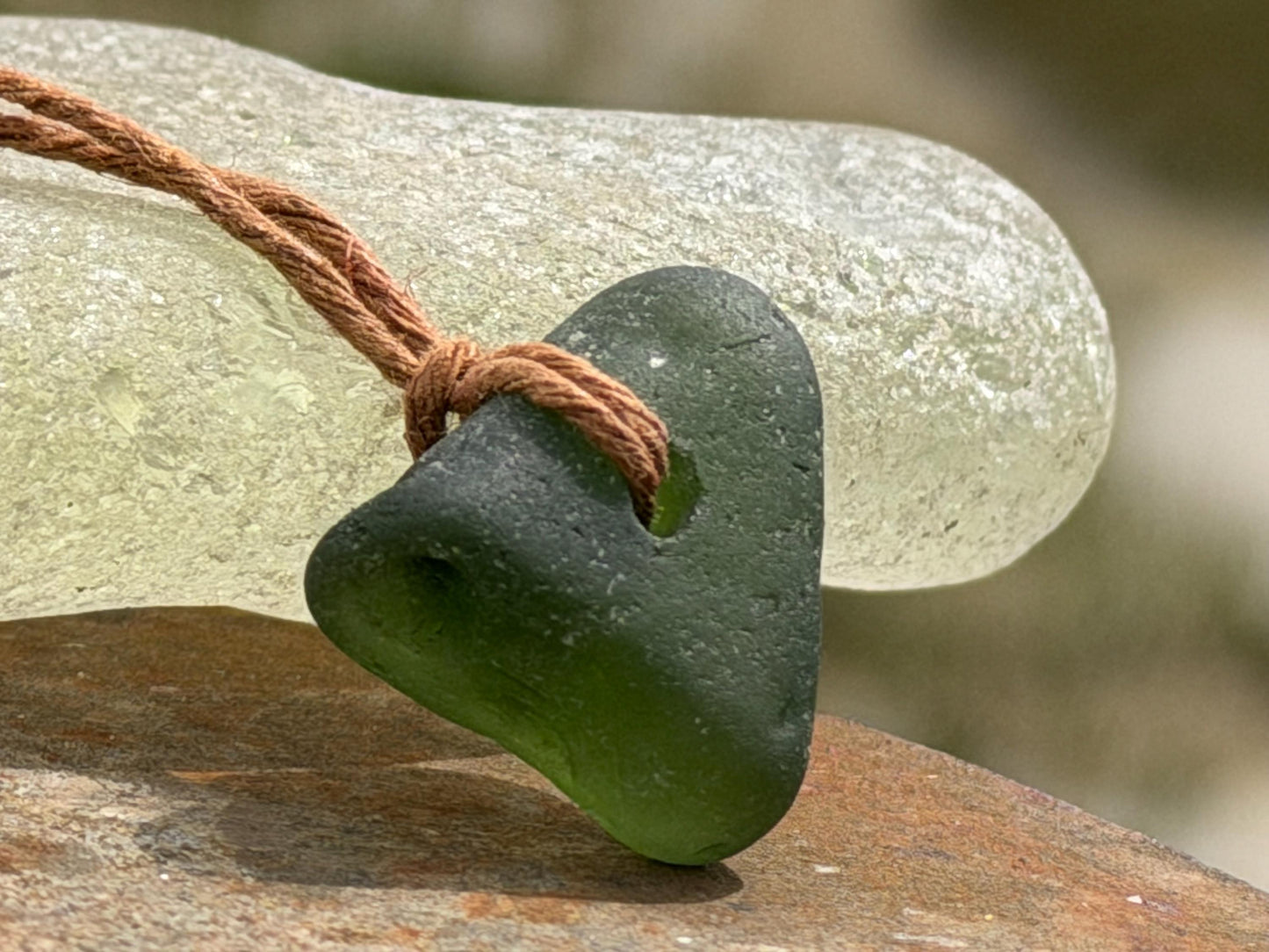 Unisex Cornish sea glass necklace, surf necklace, hippy necklace, gift for him, gift for her, recycled necklace, eco friendly necklace, boho