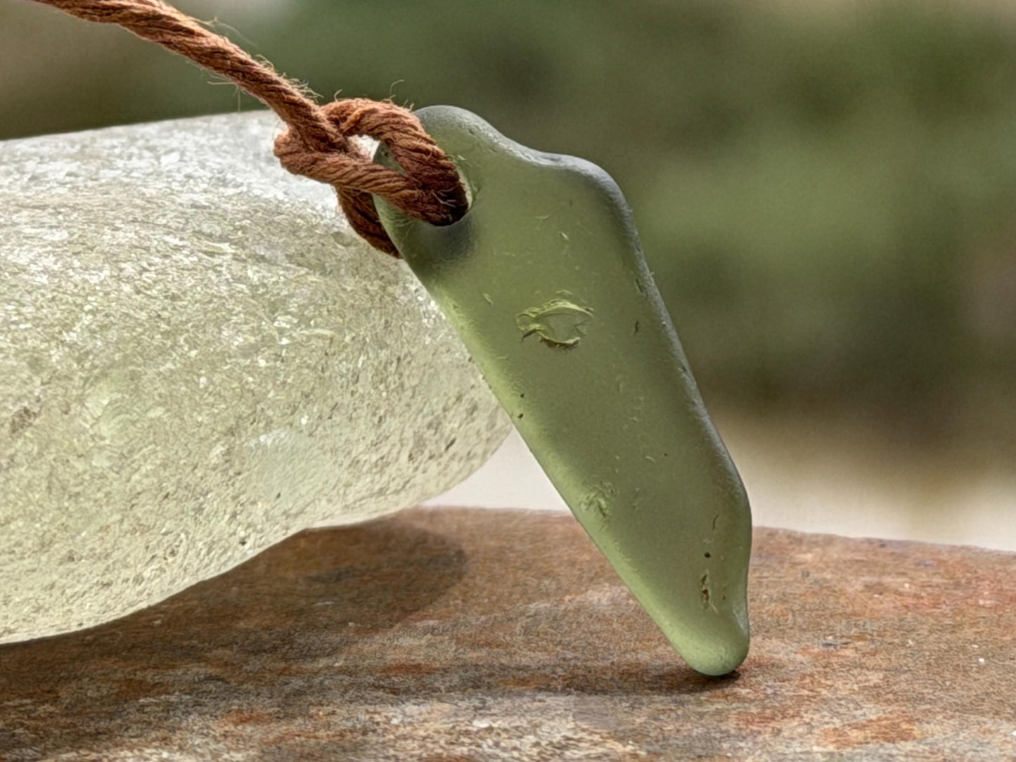 Unisex Cornish sea glass necklace, surf necklace, hippy necklace, gift for him, gift for her, recycled necklace, eco friendly necklace, boho