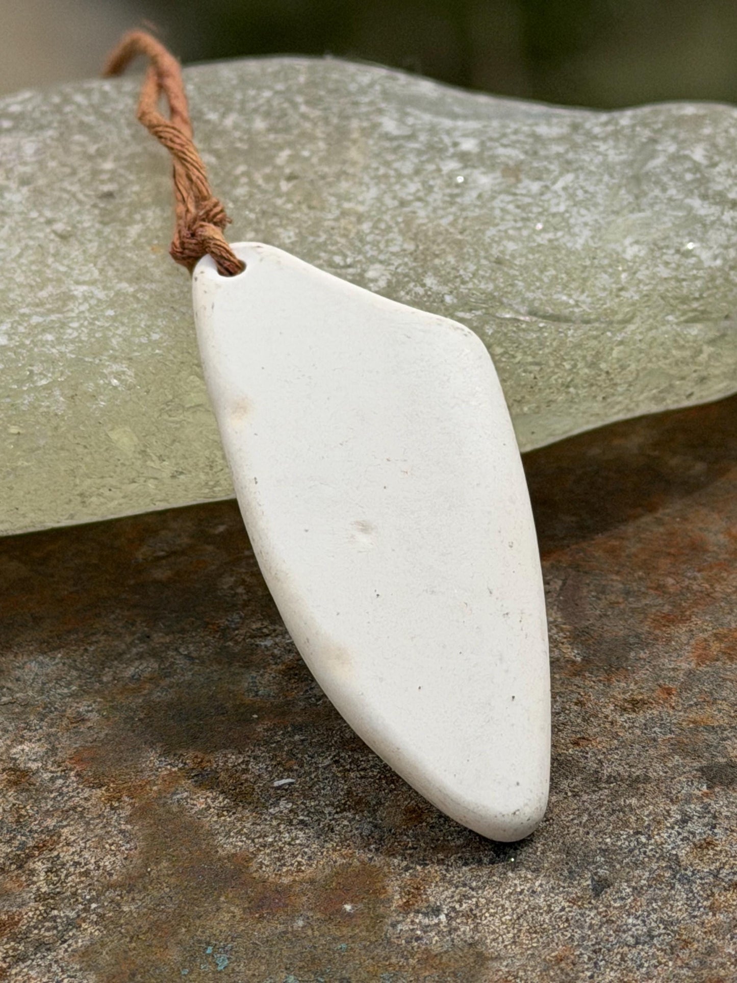 Eco friendly necklace, blue ceramic necklace, eco friendly gift for her. Ethical jewellery, boho gift for ocean lover. Boho beach jewellery