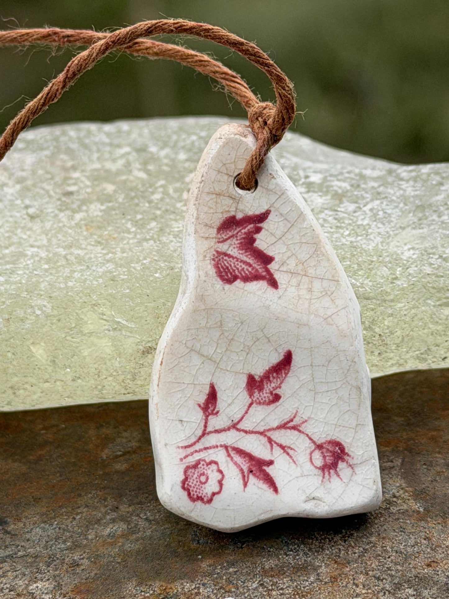 Eco friendly necklace, pink ceramic necklace, eco friendly gift for her. Ethical jewellery, boho gift for ocean lover. Boho beach jewellery