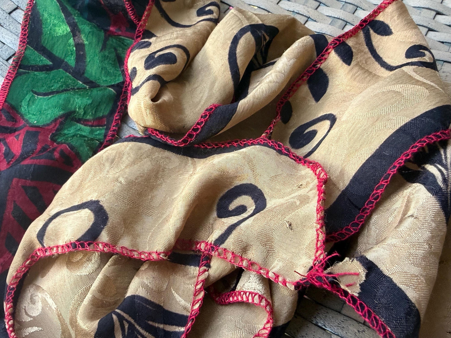 SALE. Recycled scarves, Handmade hair bands. Recycled Head Scarf. Wrist Wrap - Eco-Friendly Gift for Her, sari hair wrap, Indian hair scarf