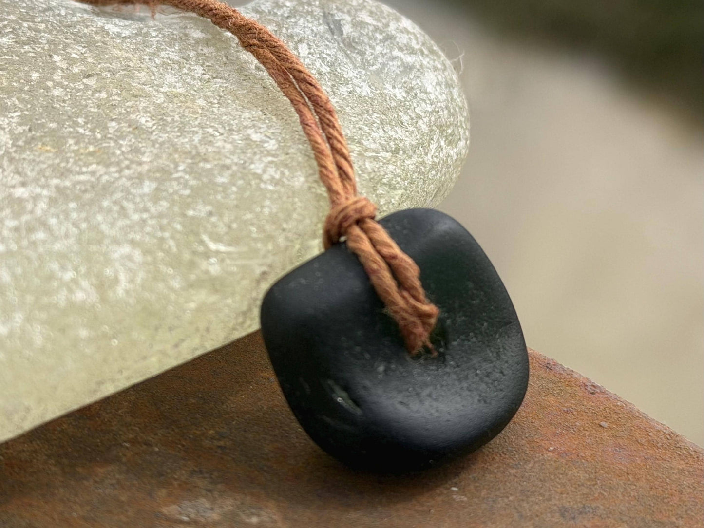 Unisex Cornish sea glass necklace, surf necklace, hippy necklace, gift for him, gift for her, recycled necklace, eco friendly necklace, boho
