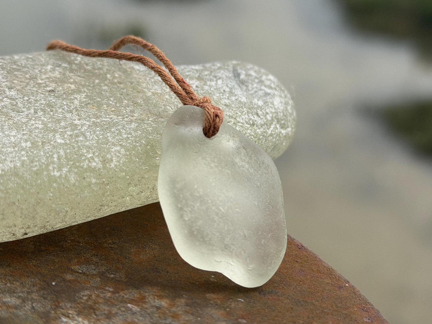 Unisex Cornish sea glass necklace, surf necklace, hippy necklace, gift for him, gift for her, recycled necklace, eco friendly necklace, boho