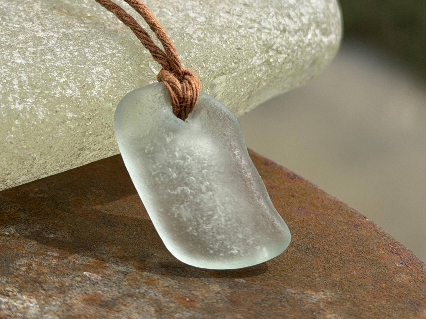 Unisex Cornish sea glass necklace, surf necklace, hippy necklace, gift for him, gift for her, recycled necklace, eco friendly necklace, boho