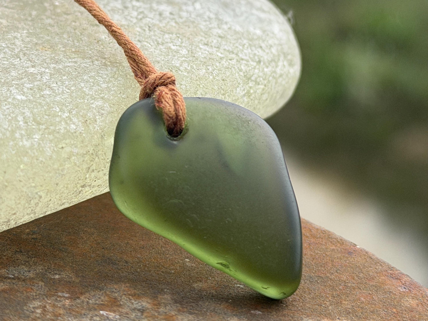 Unisex Cornish sea glass necklace, surf necklace, hippy necklace, gift for him, gift for her, recycled necklace, eco friendly necklace, boho