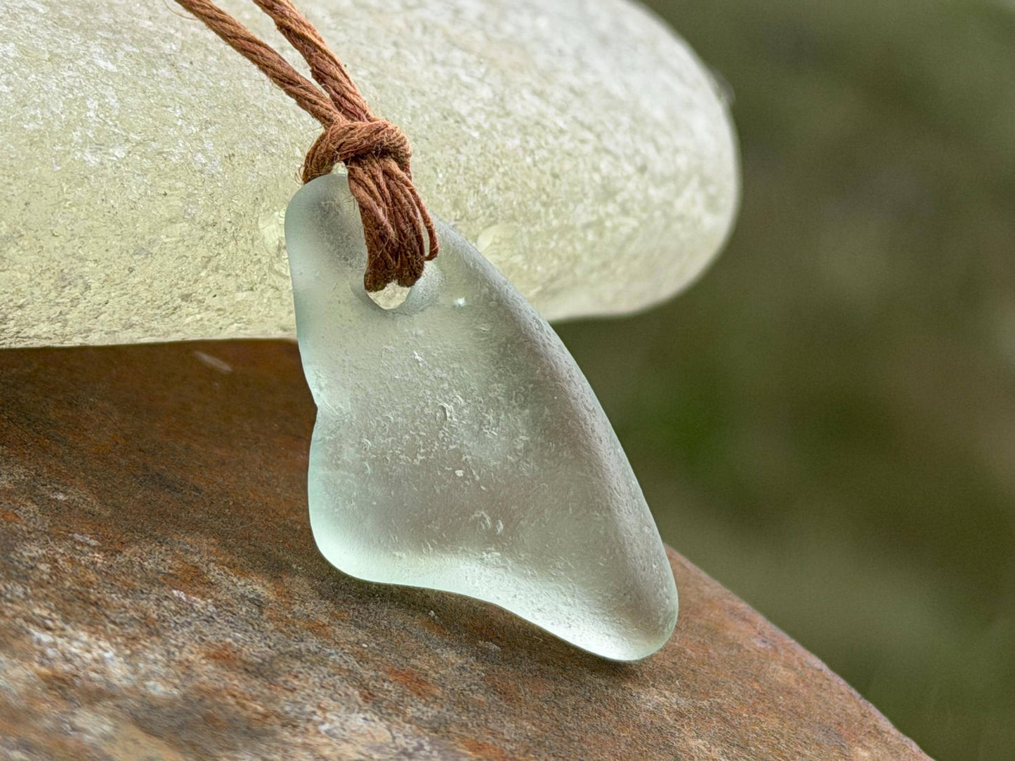Unisex Cornish sea glass necklace, surf necklace, hippy necklace, gift for him, gift for her, recycled necklace, eco friendly necklace, boho