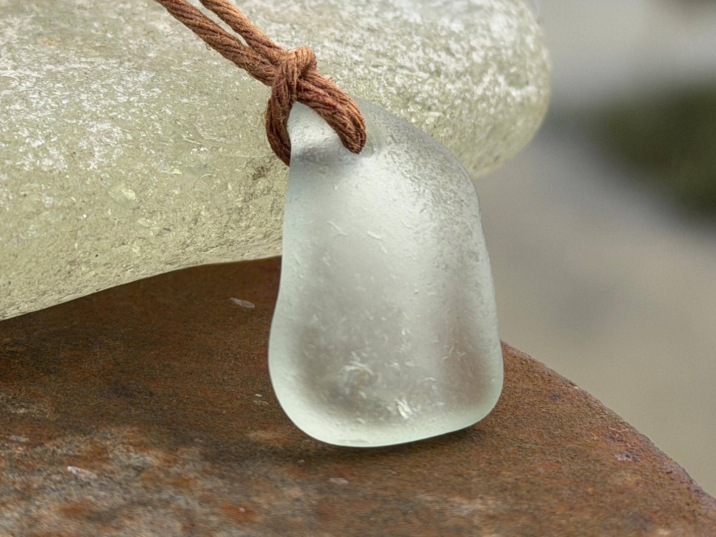Unisex Cornish sea glass necklace, surf necklace, hippy necklace, gift for him, gift for her, recycled necklace, eco friendly necklace, boho