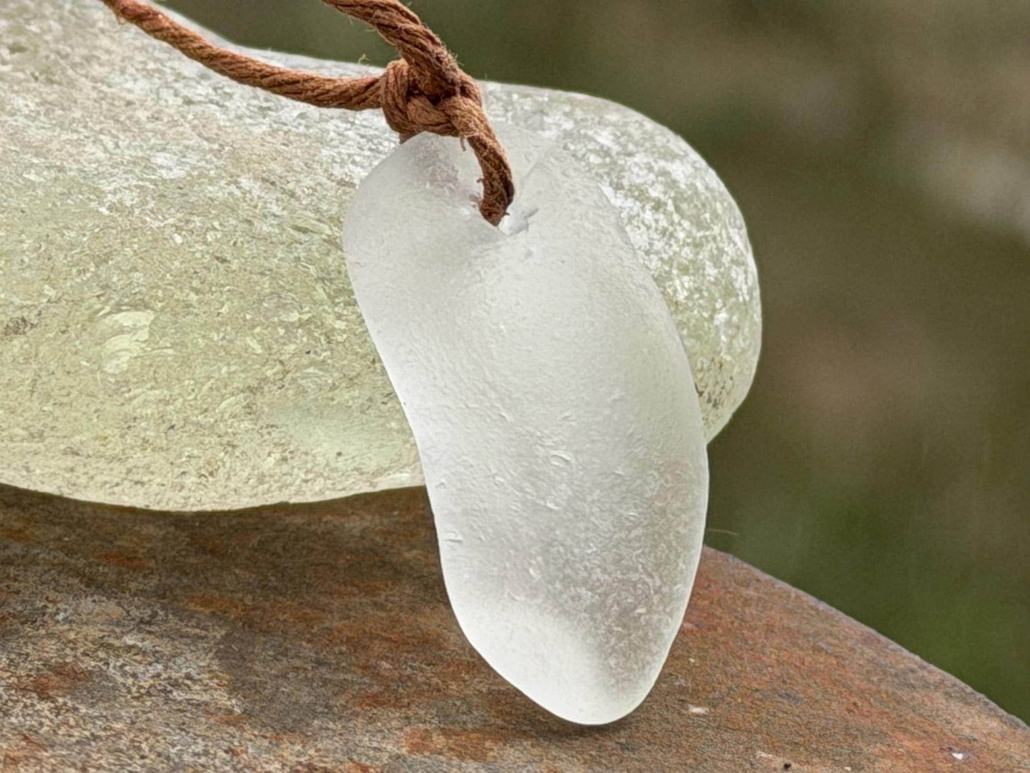 Unisex Cornish sea glass necklace, surf necklace, hippy necklace, gift for him, gift for her, recycled necklace, eco friendly necklace, boho