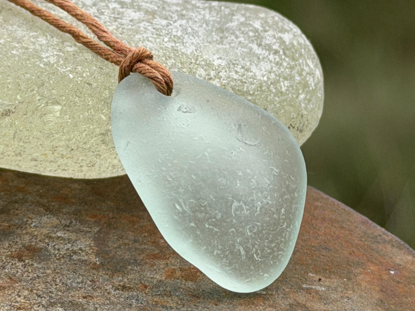 Unisex Cornish sea glass necklace, surf necklace, hippy necklace, gift for him, gift for her, recycled necklace, eco friendly necklace, boho
