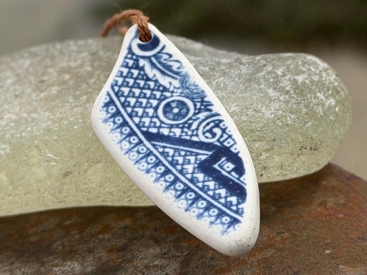 Eco friendly necklace, blue ceramic necklace, eco friendly gift for her. Ethical jewellery, boho gift for ocean lover. Boho beach jewellery