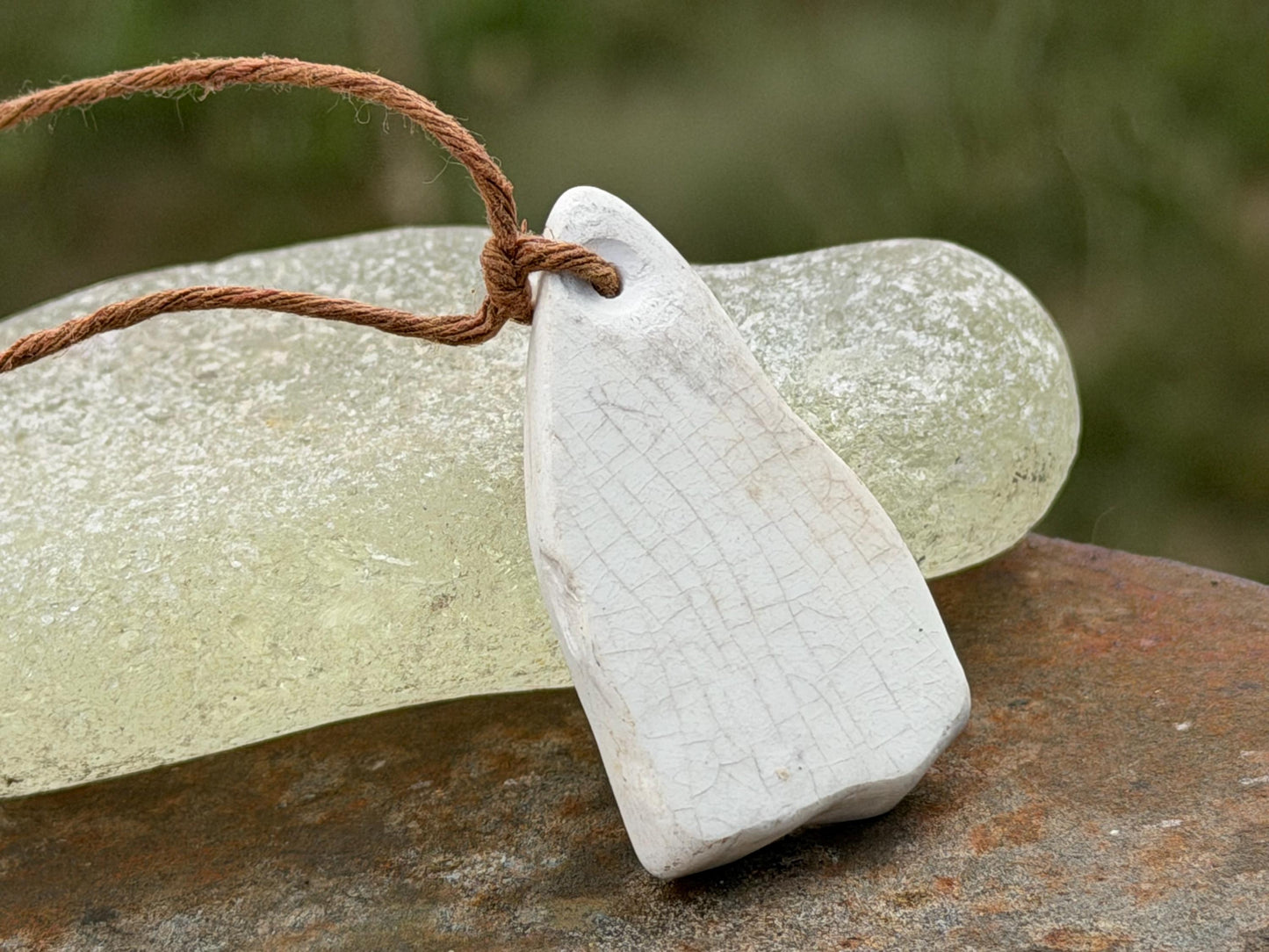 Eco friendly necklace, pink ceramic necklace, eco friendly gift for her. Ethical jewellery, boho gift for ocean lover. Boho beach jewellery