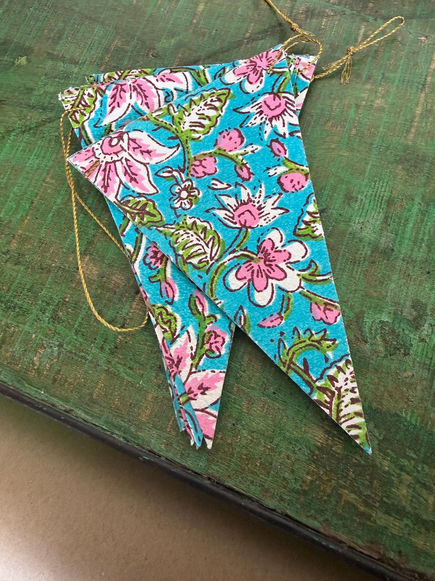 Recycled bunting for the home, parties and weddings. Eco friendly bunting. Handmade party decorations. Flower bunting. Pretty party decor