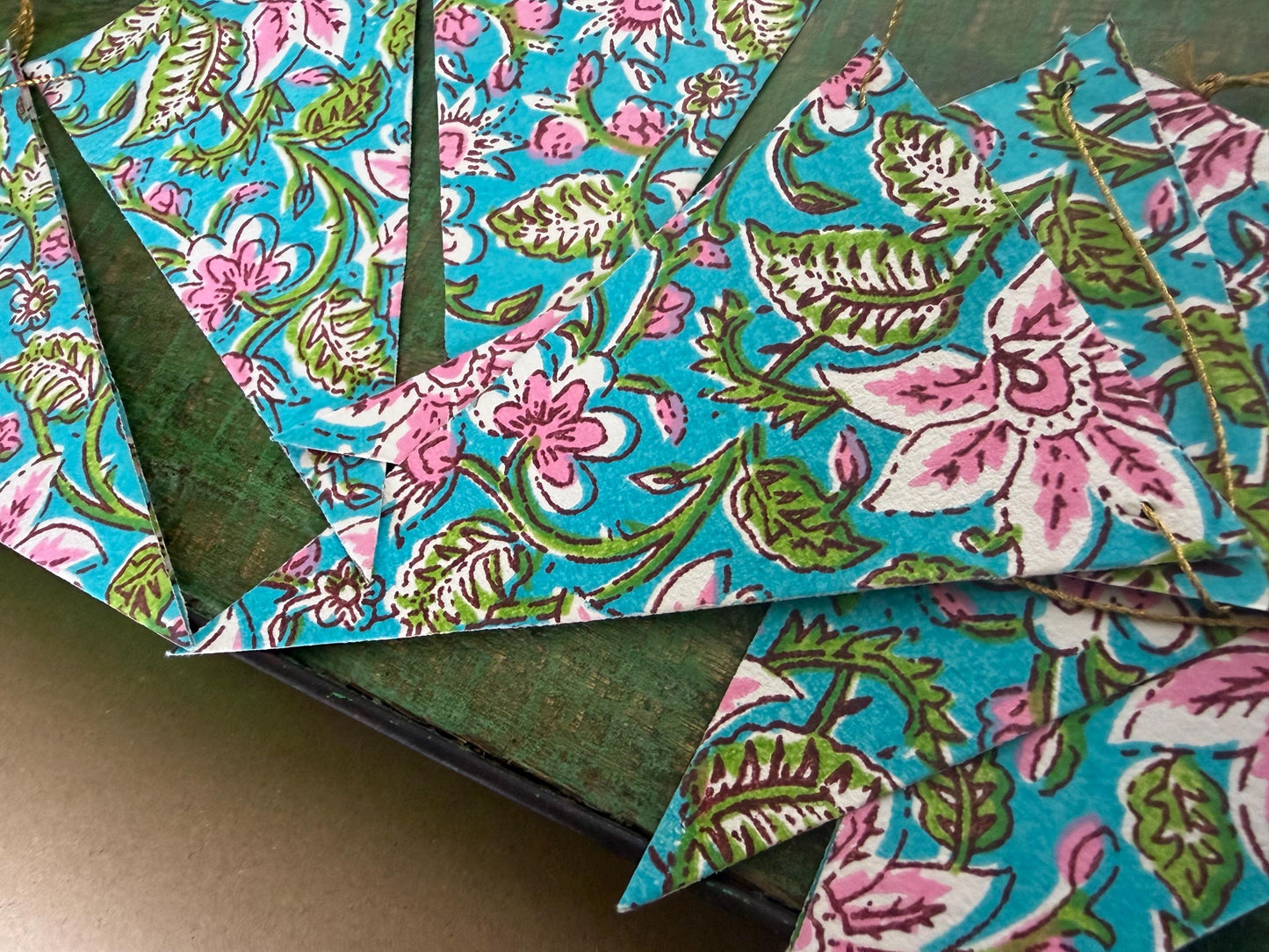 Recycled bunting for the home, parties and weddings. Eco friendly bunting. Handmade party decorations. Flower bunting. Pretty party decor