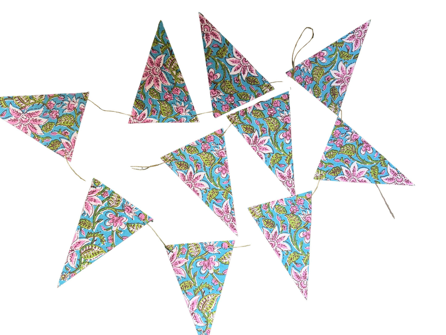 Recycled bunting for the home, parties and weddings. Eco friendly bunting. Handmade party decorations. Flower bunting. Pretty party decor