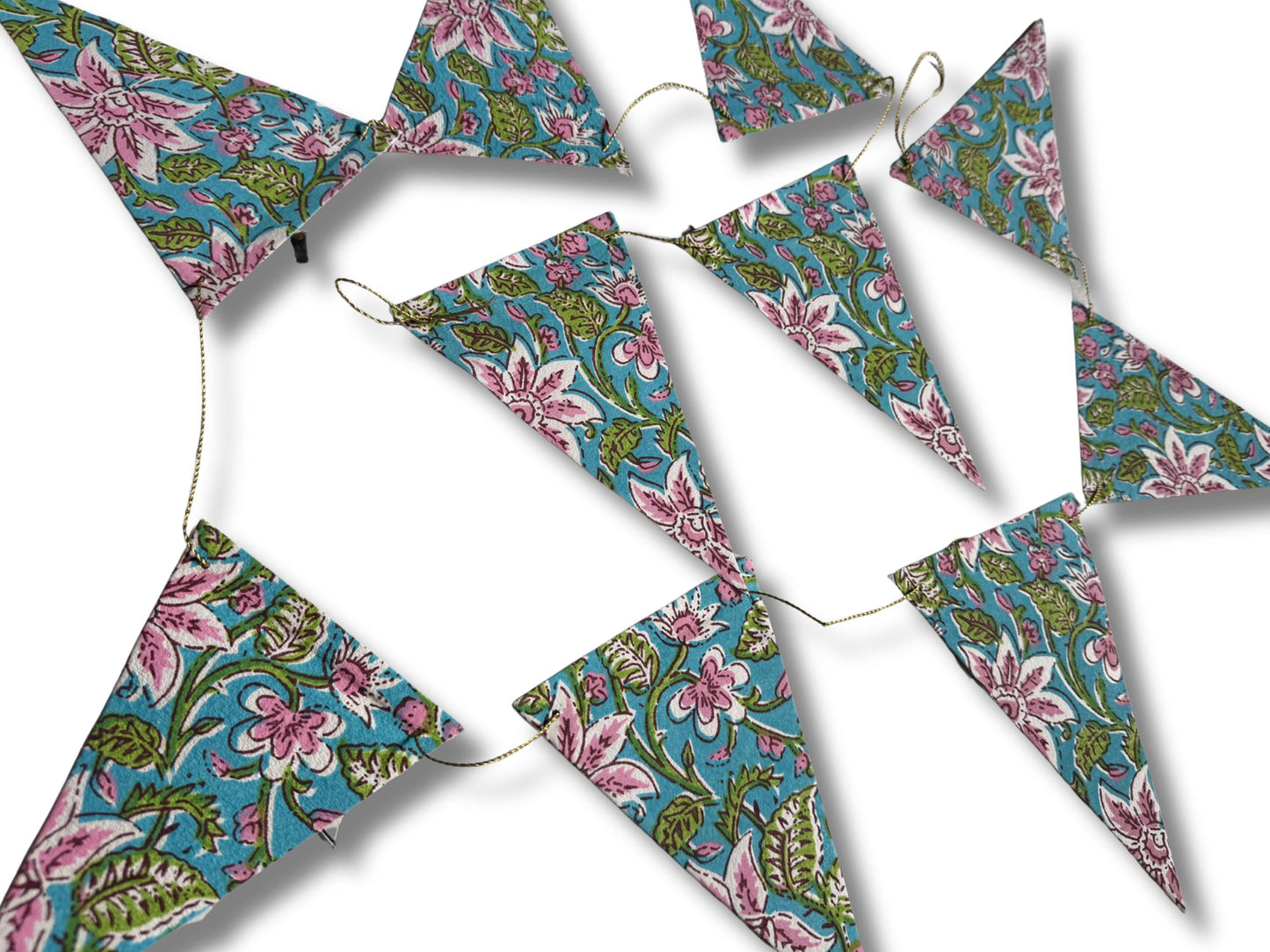 Recycled bunting for the home, parties and weddings. Eco friendly bunting. Handmade party decorations. Flower bunting. Pretty party decor