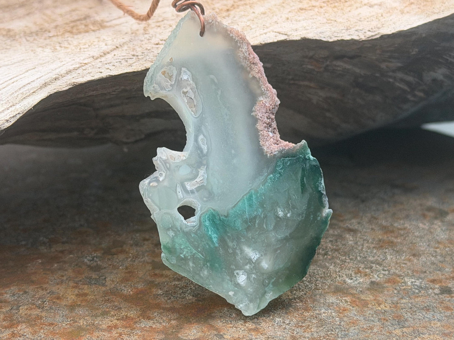 Moss agate necklace, moss agate pendant, large gemstone necklace, green gemstone, gift for gardener. Handmade necklace, boho gift for her