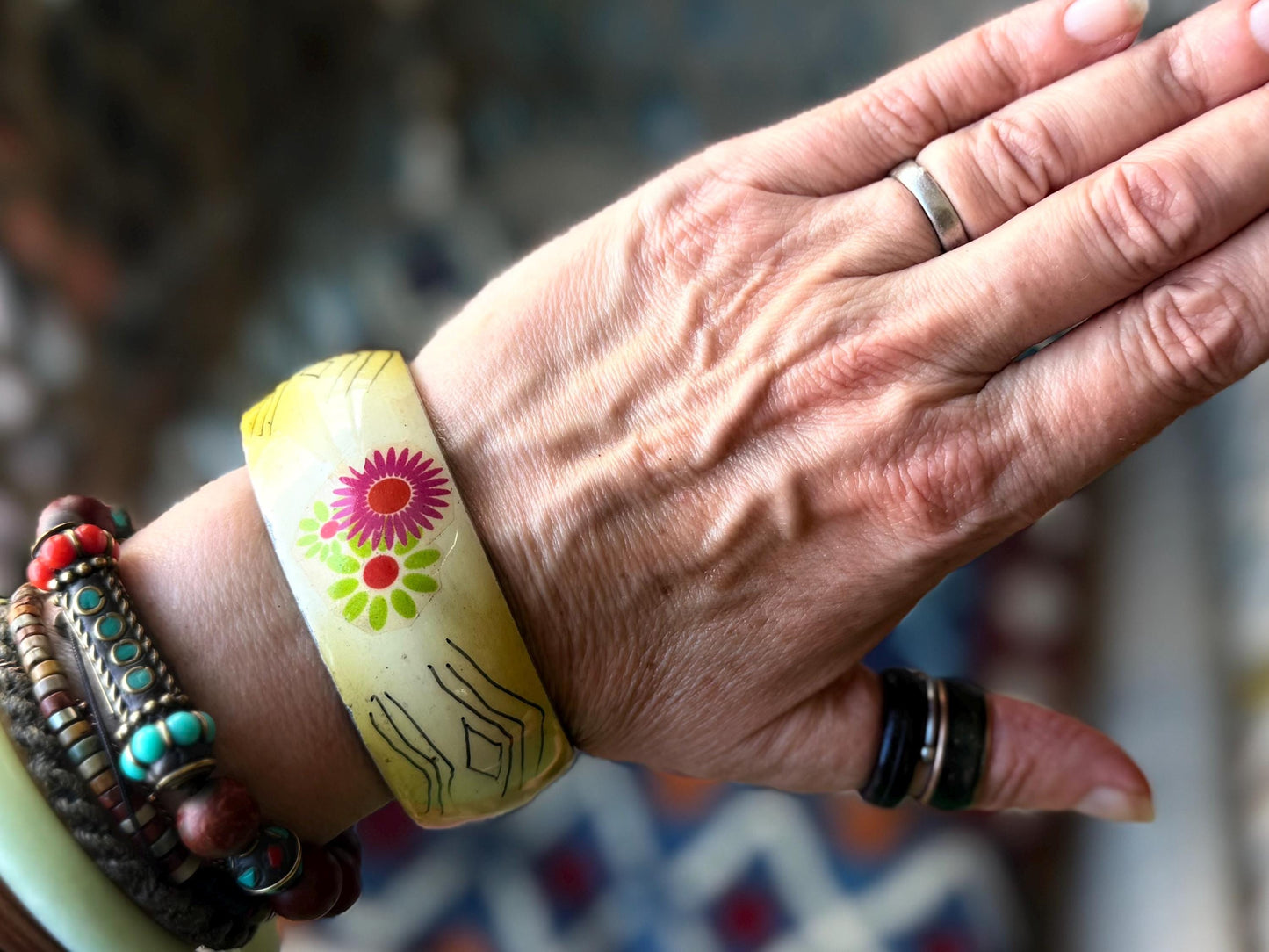 Vintage bracelets, boho bracelets, Hippy bracelets, gift for her, wooden bangles, vintage bangles, vintage bracelets. Eco friendly jewellery