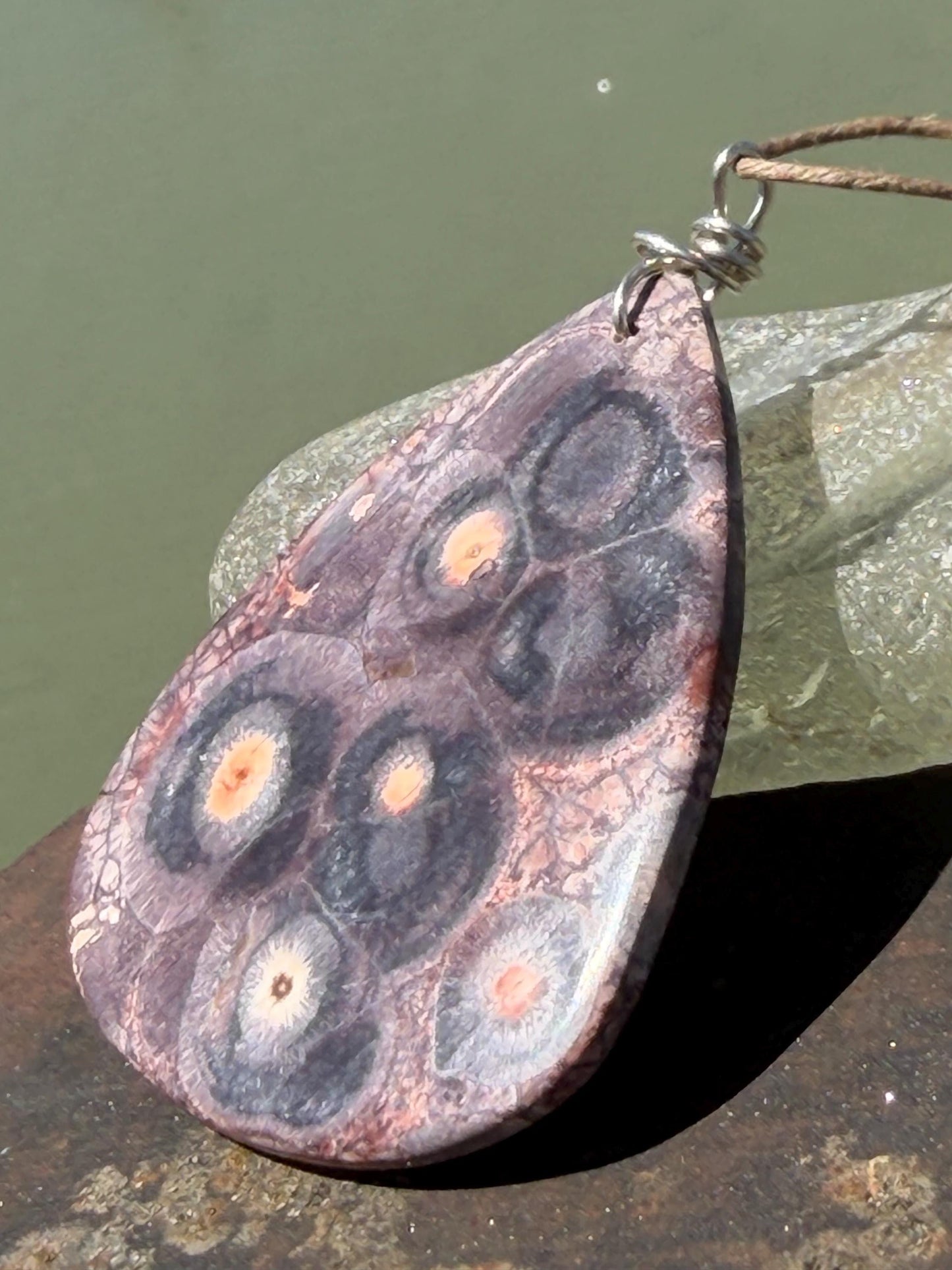 Ethically sourced leopardskin jasper necklace. Large! Handmade jewellery, gift for him, gift for her. Ethical jewellery. Unusual gemstone