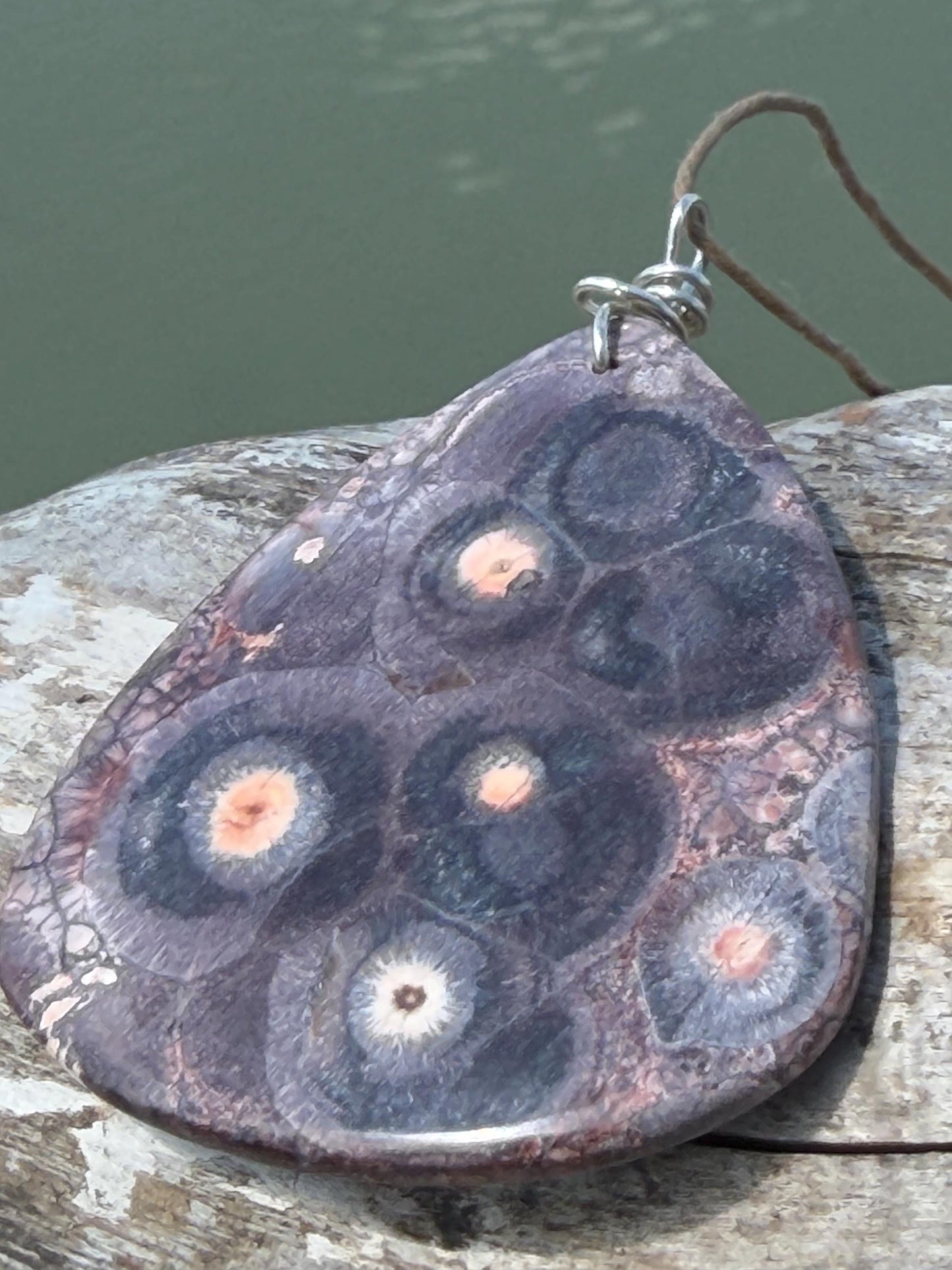 Ethically sourced leopardskin jasper necklace. Large! Handmade jewellery, gift for him, gift for her. Ethical jewellery. Unusual gemstone