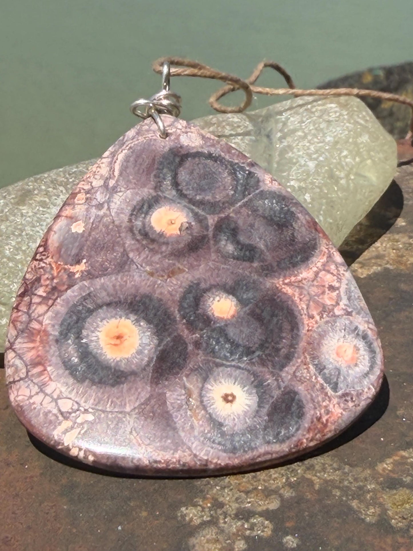 Ethically sourced leopardskin jasper necklace. Large! Handmade jewellery, gift for him, gift for her. Ethical jewellery. Unusual gemstone