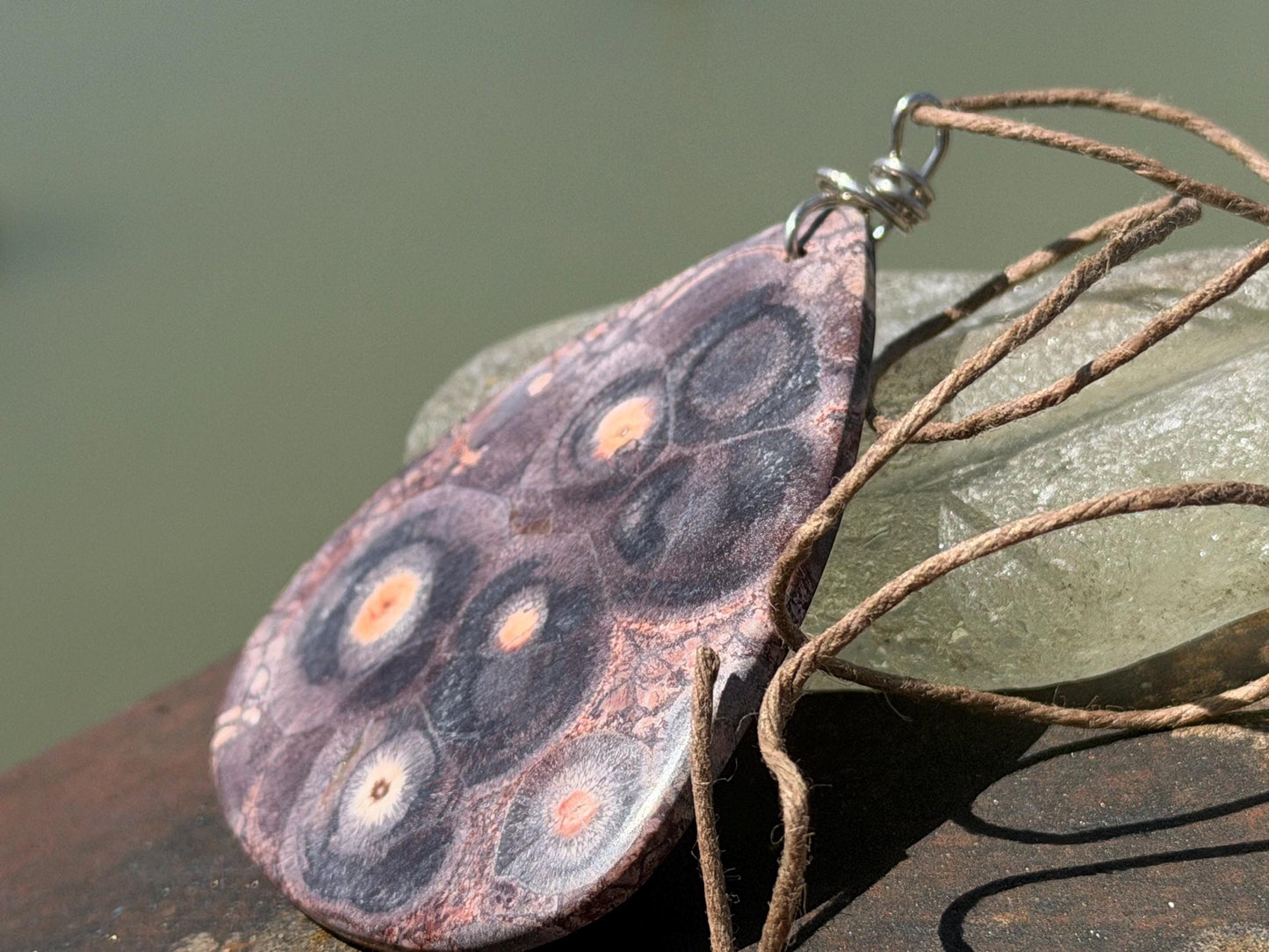 Ethically sourced leopardskin jasper necklace. Large! Handmade jewellery, gift for him, gift for her. Ethical jewellery. Unusual gemstone