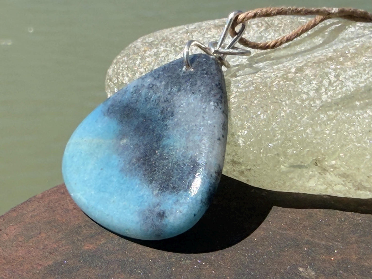Ethically sourced trolleite gemstone necklace. Handmade unusual jewellery, gift for him, gift for her. Ethical jewellery. Unusual gemstone