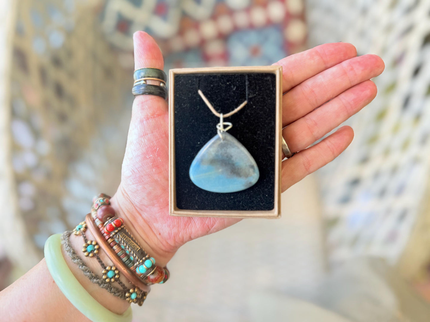 Ethically sourced trolleite gemstone necklace. Handmade unusual jewellery, gift for him, gift for her. Ethical jewellery. Unusual gemstone