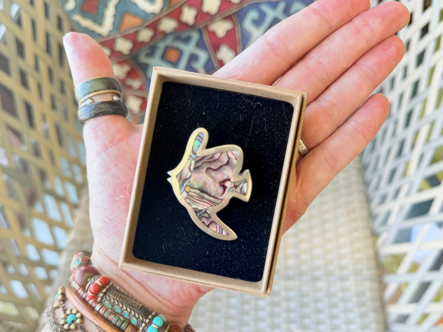 Vintage fish brooch. Stunning Abalone brooch. Eco friendly jewellery. Unusual ethical jewellery. Abalone jewellery. Unusual brooches.