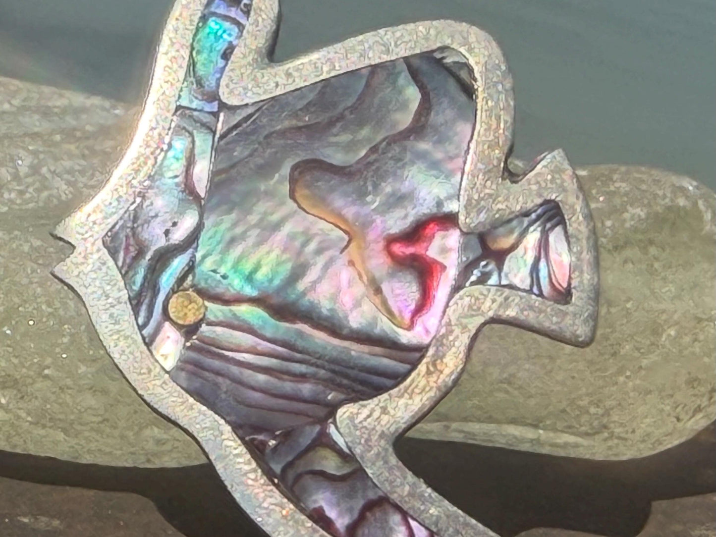 Vintage fish brooch. Stunning Abalone brooch. Eco friendly jewellery. Unusual ethical jewellery. Abalone jewellery. Unusual brooches.