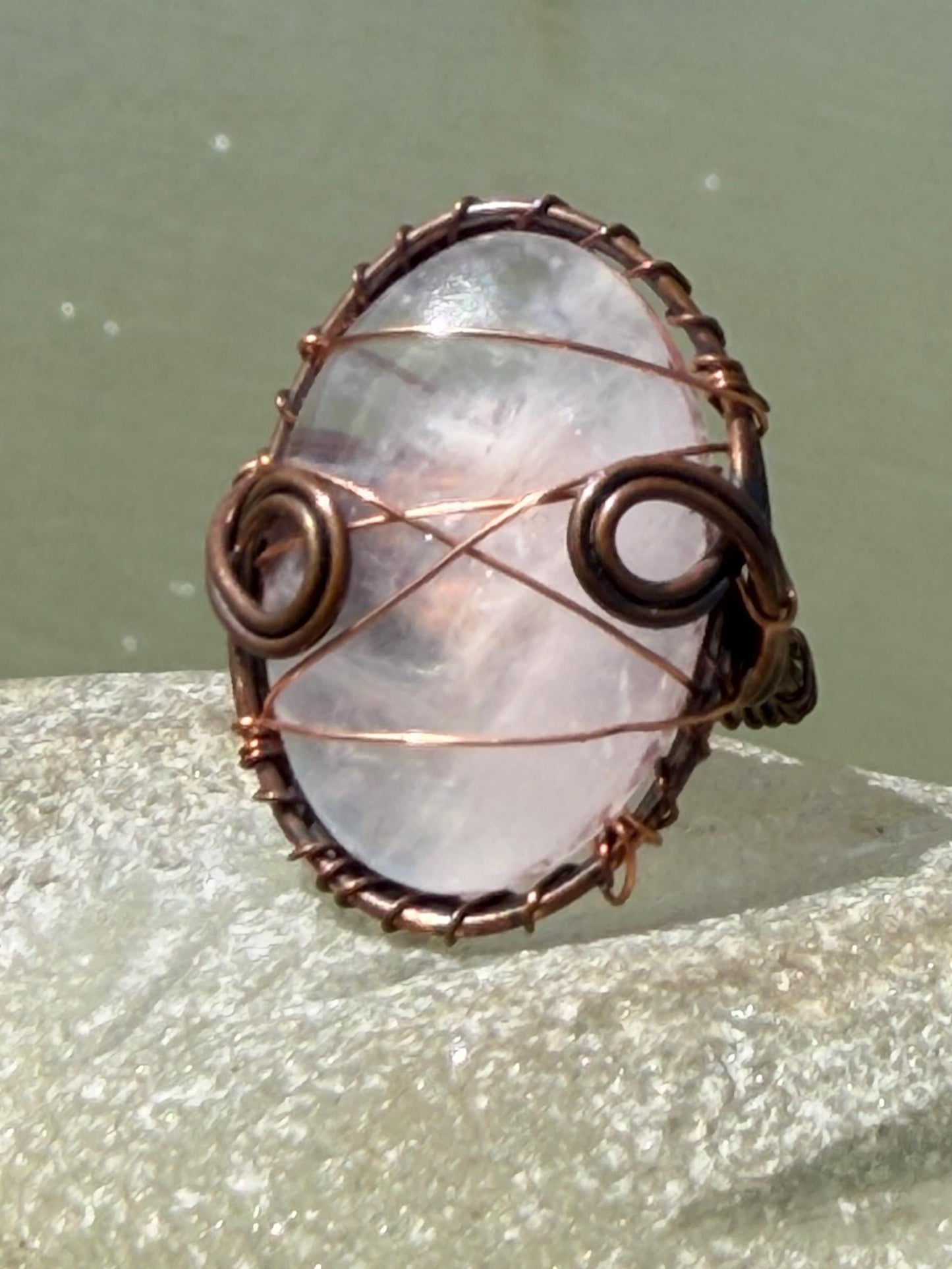 Ethically sourced rose quartz ring. Unique gift for her, romantic gift, pink gemstone ring, ethical jewellery, handmade ring, boho ring