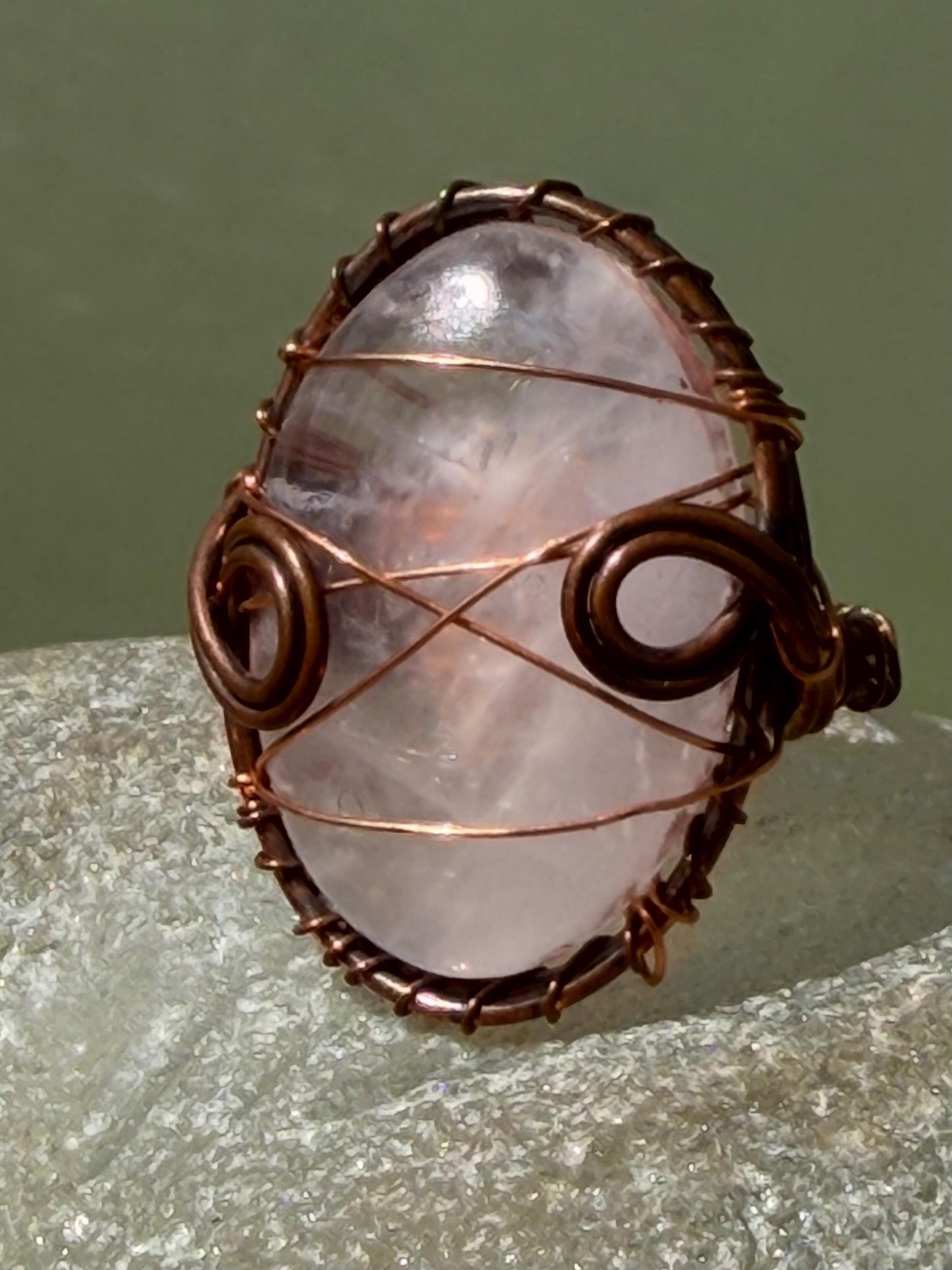 Ethically sourced rose quartz ring. Unique gift for her, romantic gift, pink gemstone ring, ethical jewellery, handmade ring, boho ring
