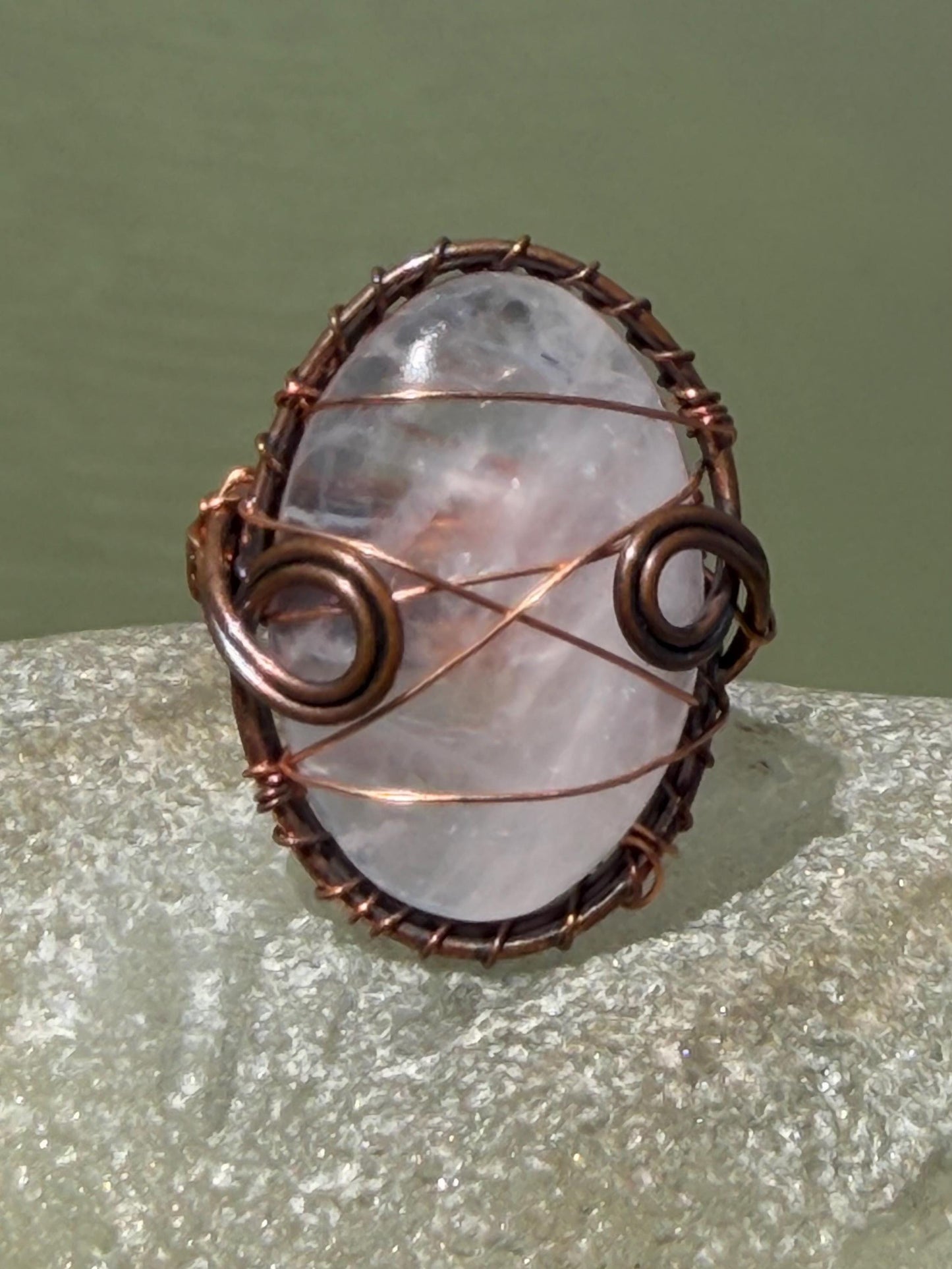 Ethically sourced rose quartz ring. Unique gift for her, romantic gift, pink gemstone ring, ethical jewellery, handmade ring, boho ring