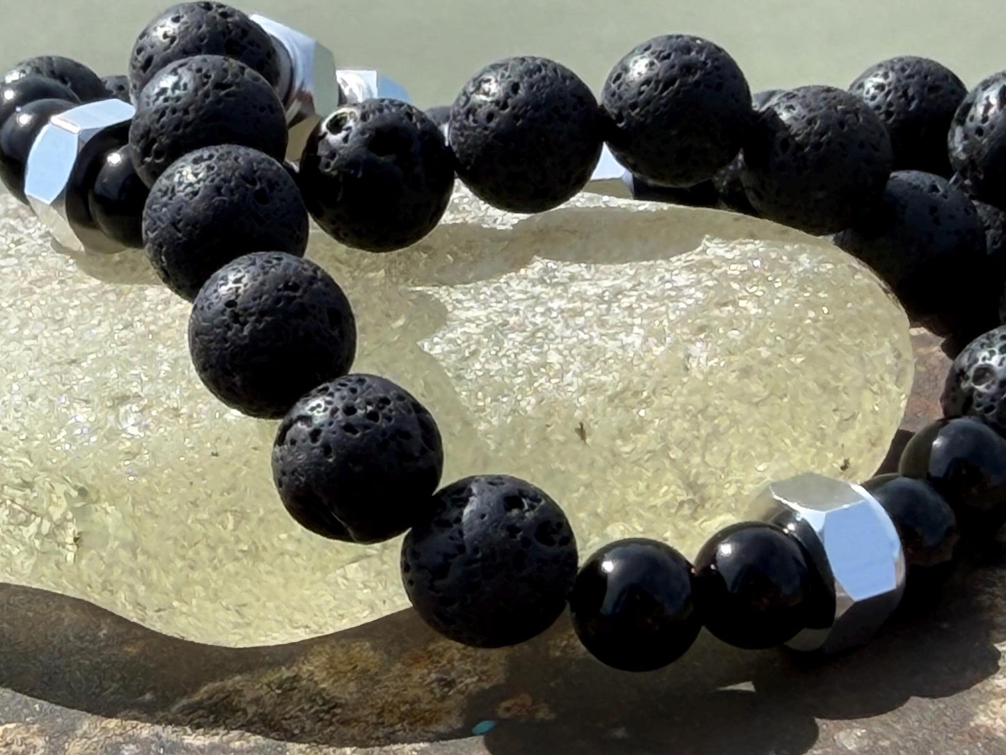 Nuts NO Bolts bracelet. Novelty gift for him. Bracelet for a man. Black bracelet made from nuts, lava and onyx. Gifts for men. Male bracelet