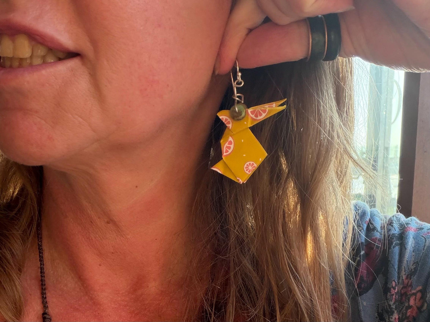 Rabbit origami earrings on recycled sterling silver. Eco friendly jewellery. Rabbit earrings. Handmade rabbit jewellery. Rabbits on silver