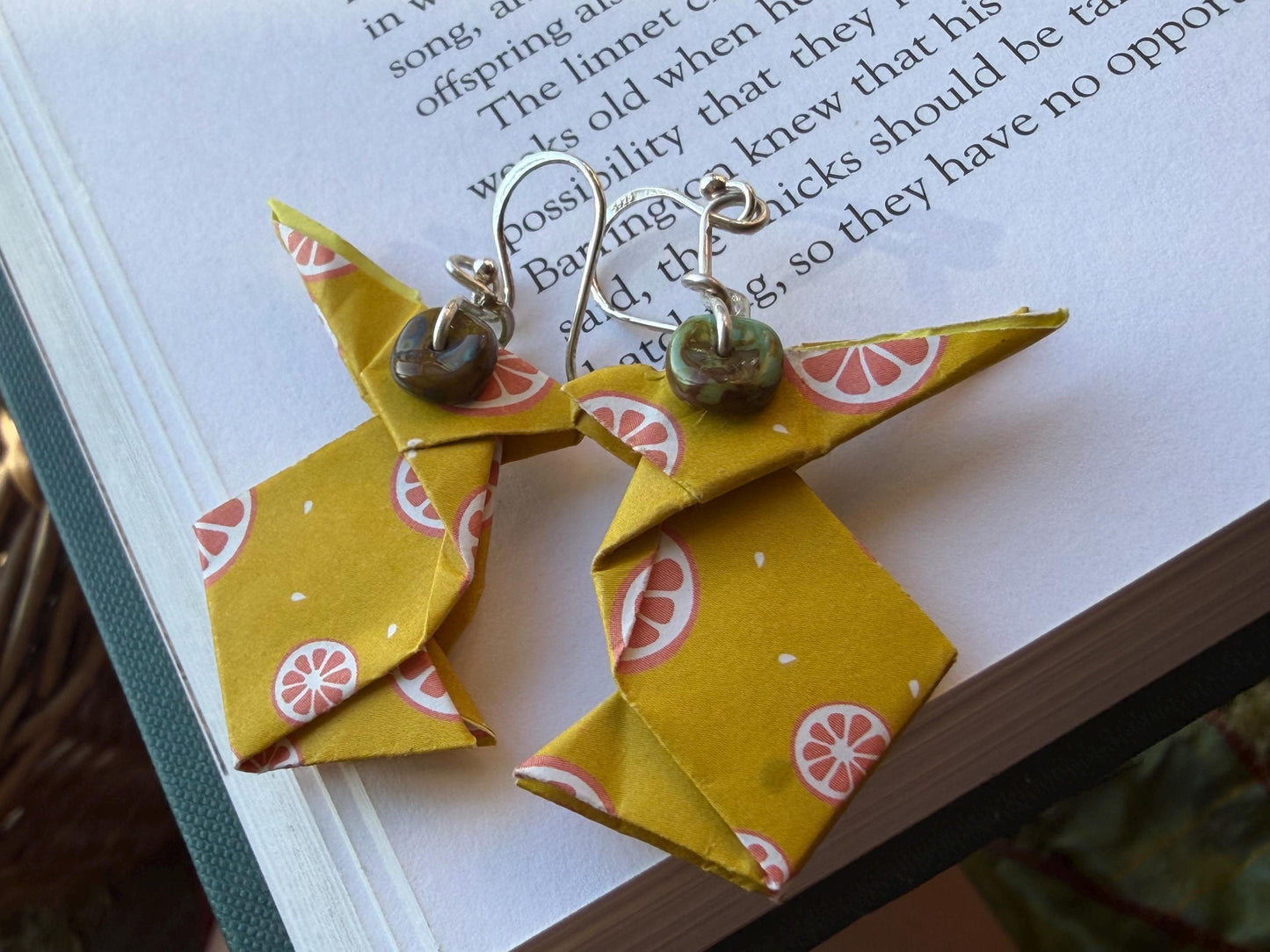 Rabbit origami earrings on recycled sterling silver. Eco friendly jewellery. Rabbit earrings. Handmade rabbit jewellery. Rabbits on silver