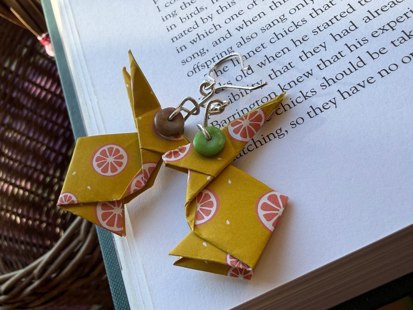 Rabbit origami earrings on recycled sterling silver. Eco friendly jewellery. Rabbit earrings. Handmade rabbit jewellery. Rabbits on silver