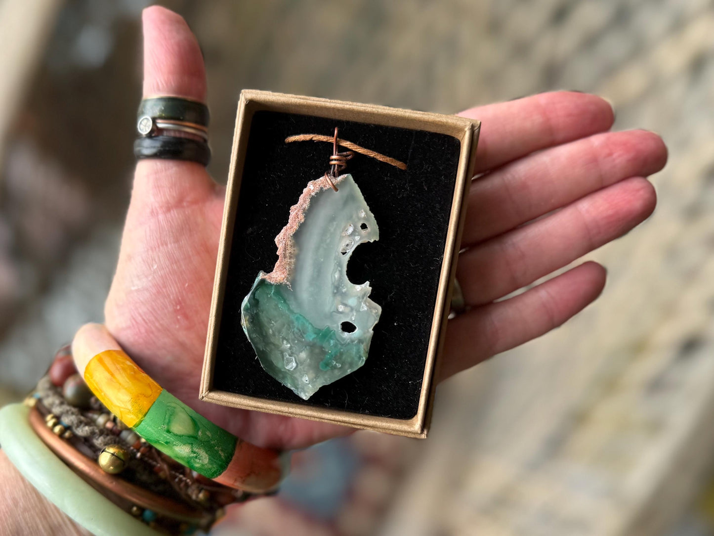 Moss agate necklace, moss agate pendant, large gemstone necklace, green gemstone, gift for gardener. Handmade necklace, boho gift for her