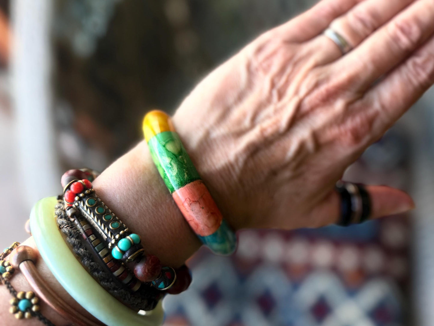 Vintage bracelets, boho bracelets, Hippy bracelets, gift for her, wooden bangles, vintage bangles, vintage bracelets. Eco friendly jewellery
