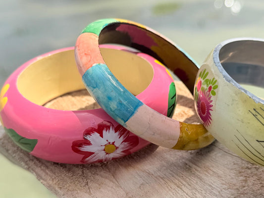 Vintage bracelets, boho bracelets, Hippy bracelets, gift for her, wooden bangles, vintage bangles, vintage bracelets. Eco friendly jewellery