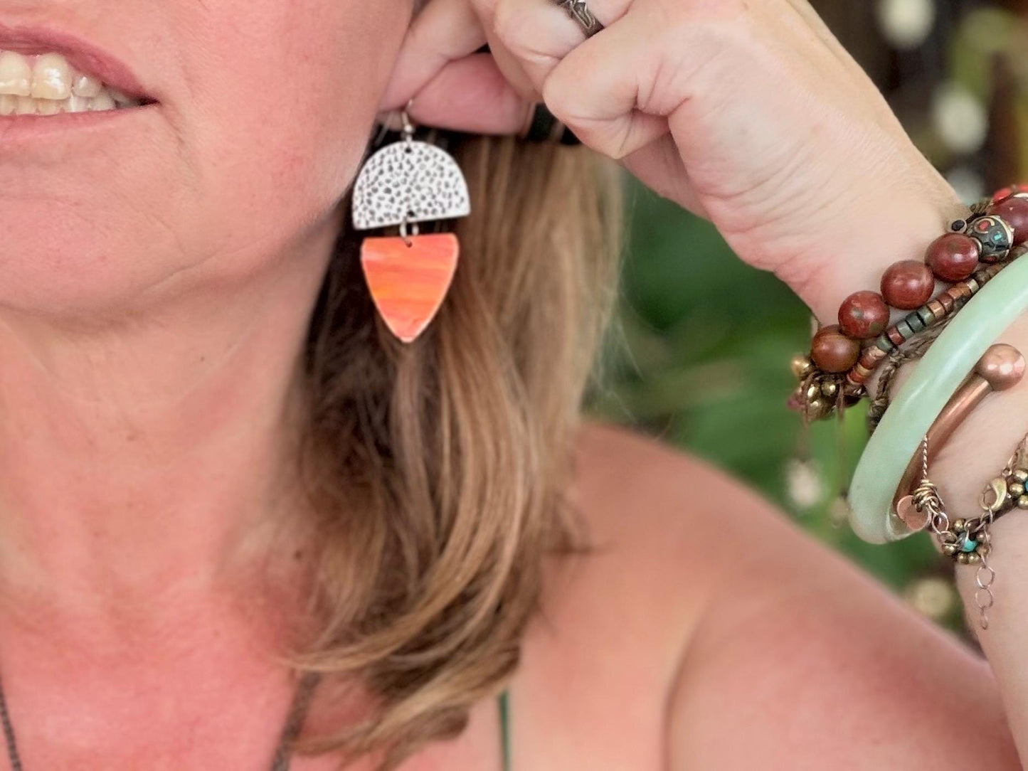 Trash earrings! Recycled plastics made into funky earrings. Eco friendly jewellery, ethical jewellery, ethical jewelry, handmade earrings