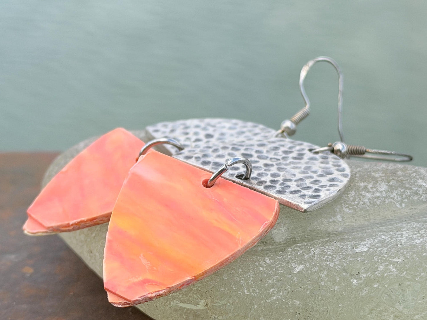 Trash earrings! Recycled plastics made into funky earrings. Eco friendly jewellery, ethical jewellery, ethical jewelry, handmade earrings