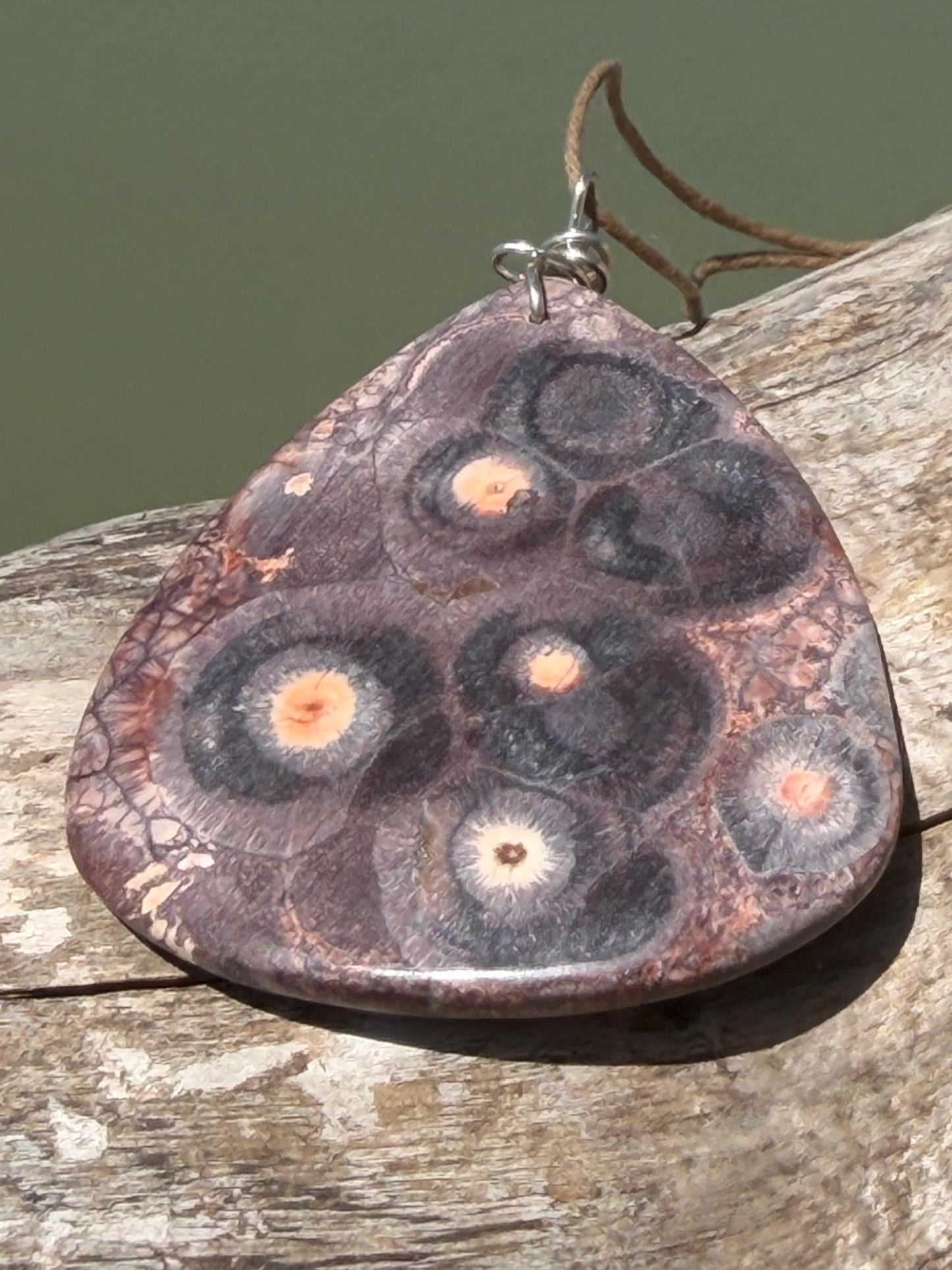 Ethically sourced leopardskin jasper necklace. Large! Handmade jewellery, gift for him, gift for her. Ethical jewellery. Unusual gemstone