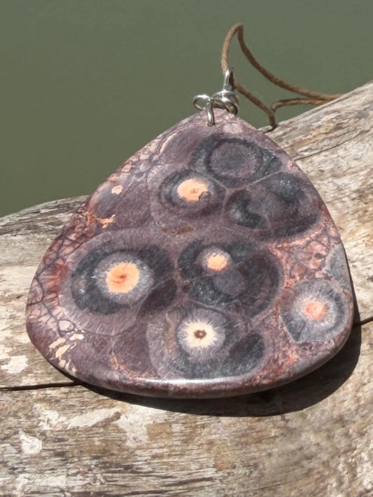 Ethically sourced leopardskin jasper necklace. Large! Handmade jewellery, gift for him, gift for her. Ethical jewellery. Unusual gemstone