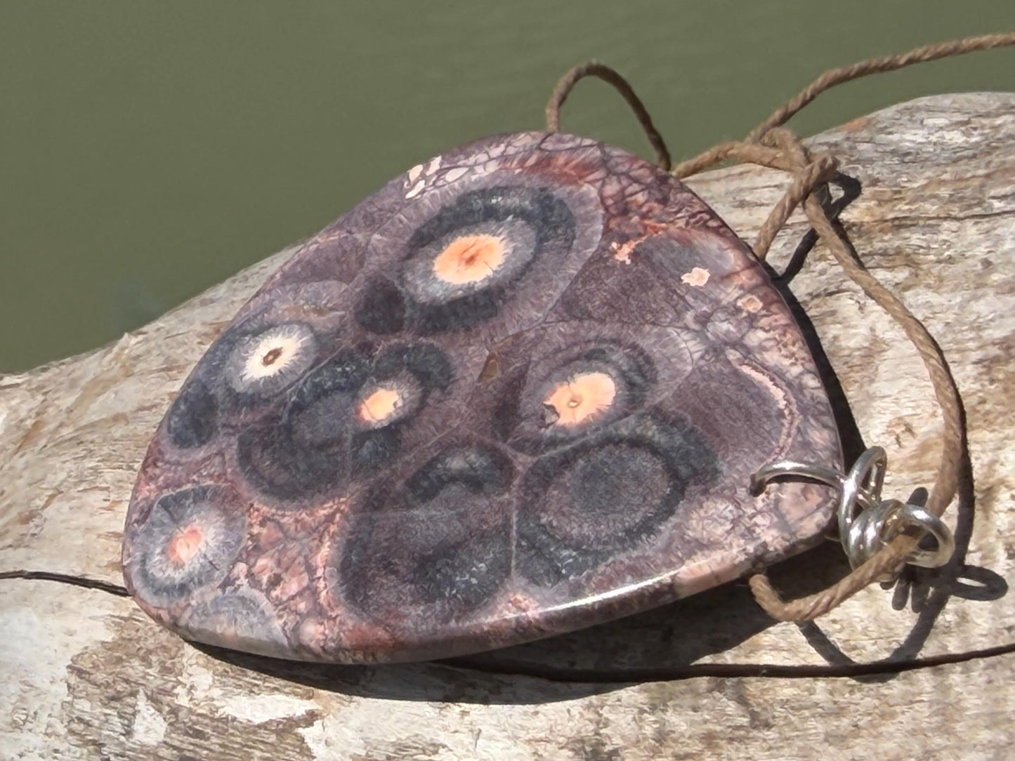 Ethically sourced leopardskin jasper necklace. Large! Handmade jewellery, gift for him, gift for her. Ethical jewellery. Unusual gemstone